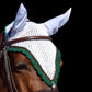 Tiedown Bonnets - White Base/Scalloped Edge/With Bling