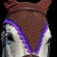 Tiedown Bonnets - Brown Base/Scalloped Edge/With Bling