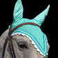 Tiedown Bonnets - Aquamarine Base/Scalloped Edge/With Bling