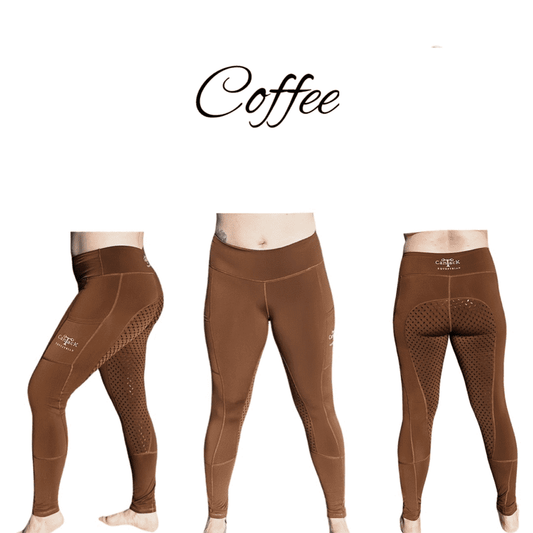 Adult Unlined Riding Tights - Coffee