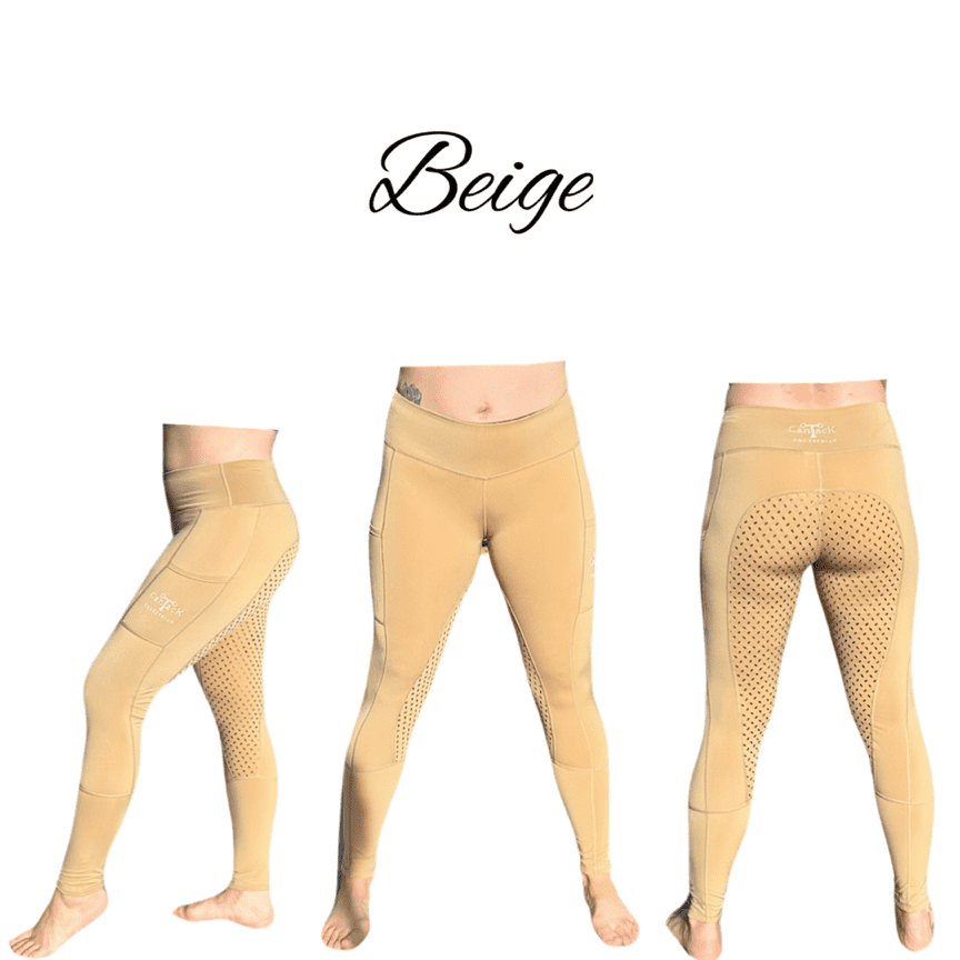 Kids Lined Riding Tights - Beige