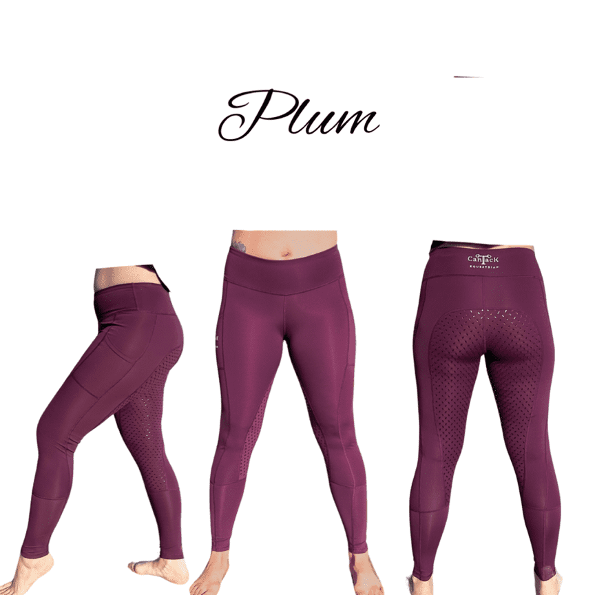 Adult Unlined Riding Tights - Plum