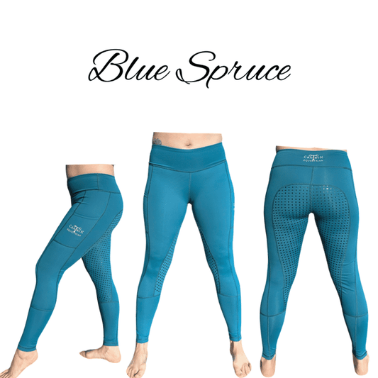 Adult Lined Riding Tights - Blue Spruce