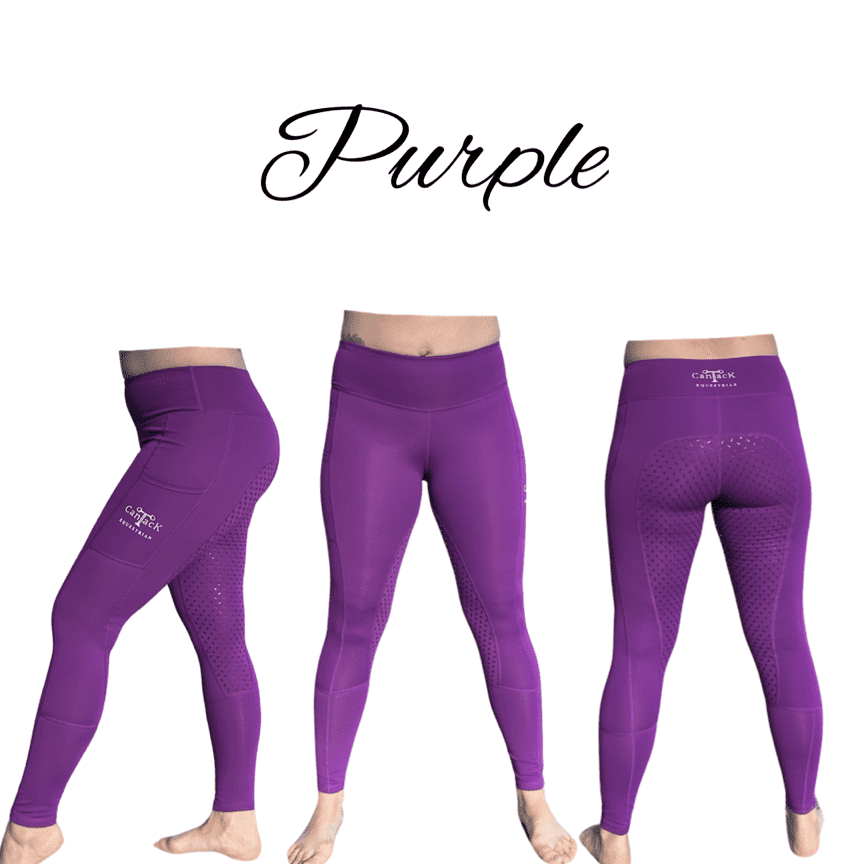 Kids Lined Riding Tights - Purple