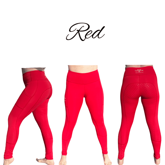 Adult Unlined Riding Tights - Red