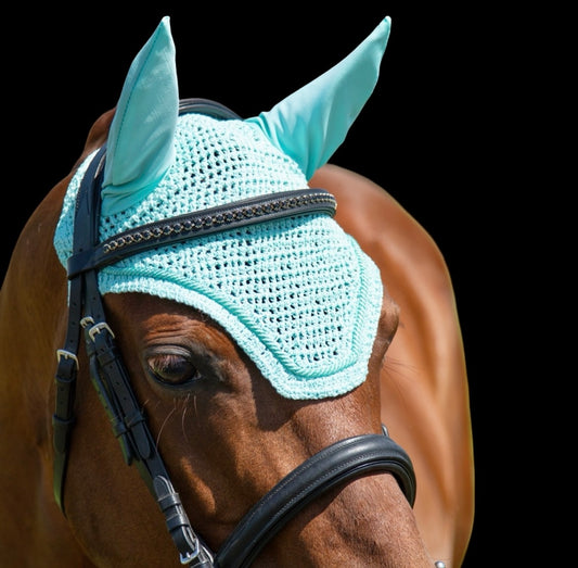 Classic Cut Bonnets - Pony -Single Row Piping - Aquamarine - Straight Edge
