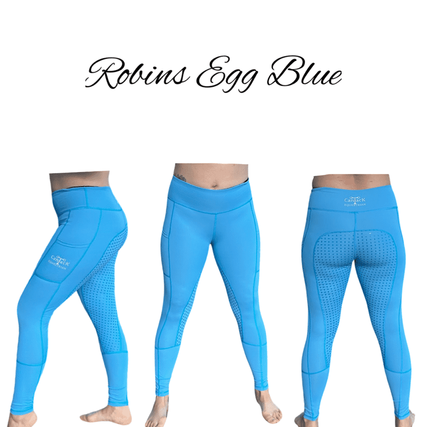 Kids Unlined Riding Tights - Robins Egg Blue