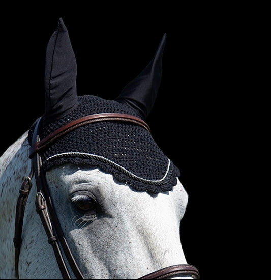 Classic Cut Bonnets - Black Base/Scalloped Edge/With Bling