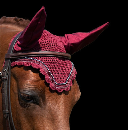 Classic Cut Bonnets - Burgundy Base/Scalloped Edge/With Bling