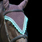 Tiedown Bonnets - Charcoal Base/Scalloped Edge/With Bling
