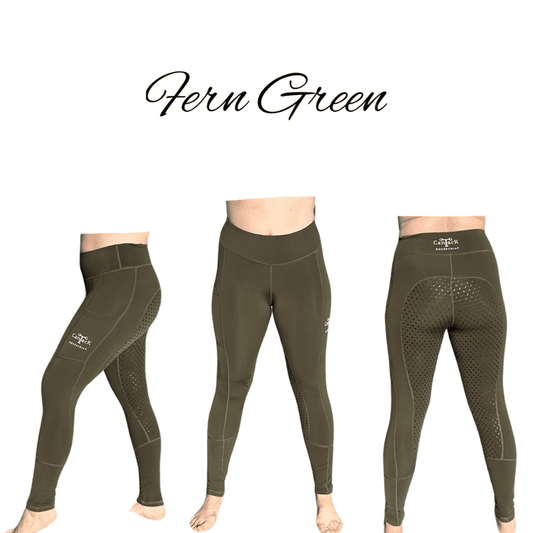 Adult Lined Riding Tights - Fern Green