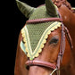 Tiedown Bonnets - Dark Olive Base/Scalloped Edge/With Bling