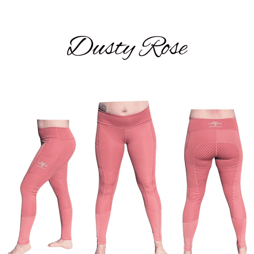 Kids Unlined Riding Tights - Dusty Rose