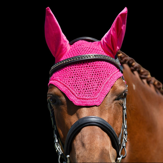 Classic Cut Bonnets - Pony -Single Row Piping - Fuchsia - Straight Edge