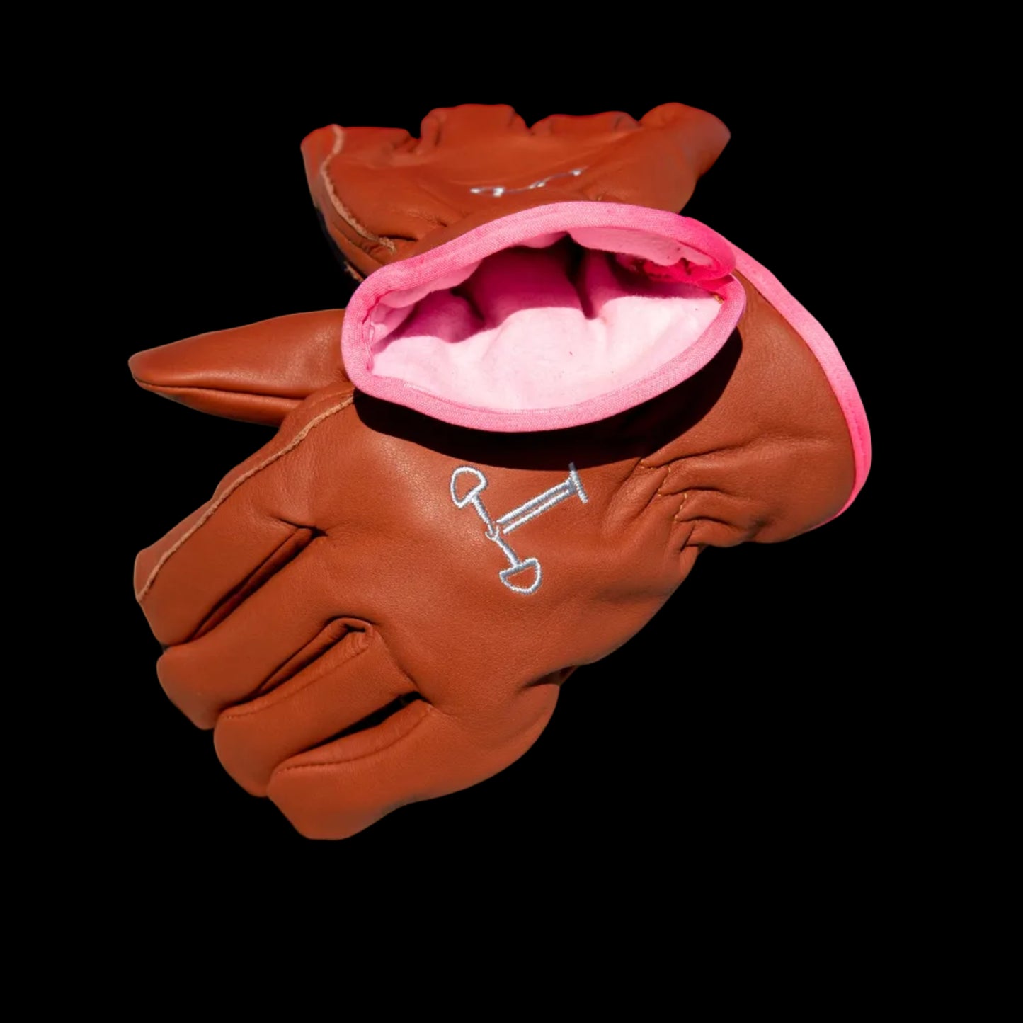 Work Gloves No Cuff - Buckskin Base / Pink Trim