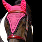 Tiedown Bonnets - Hot Pink Base/Scalloped Edge/With Bling