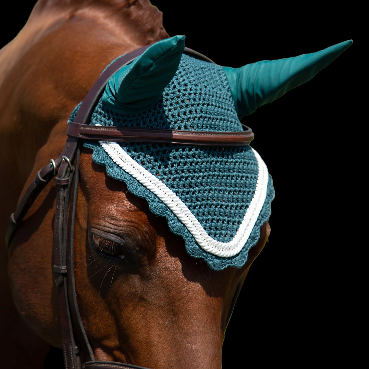 Classic Cut Bonnets - Hunter Green Base/Scalloped Edge/With Bling