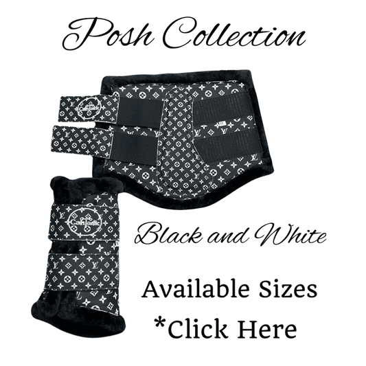 Posh Brush Boots - Black and White - Medium & Large