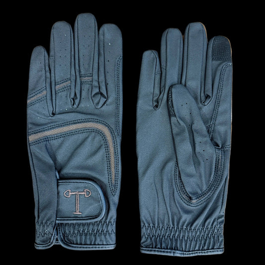 Touch Screen Riding Gloves - Black Base / Brown Trim