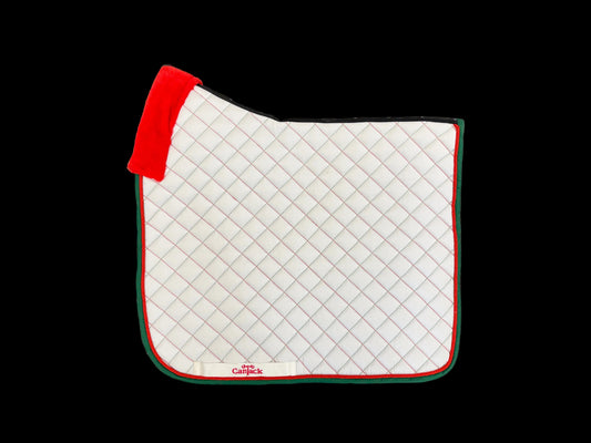 Dressage Pads - White w/Red fur - Christmas
