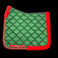 SaTin Dressage Pads - Green w/Red Trim - Christmas
