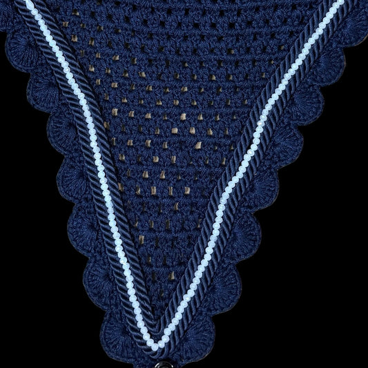 Soundproof - Tiedown Bonnets - Navy Base/Navy Scallops/1 Clear Crystal/2 Navy Piping