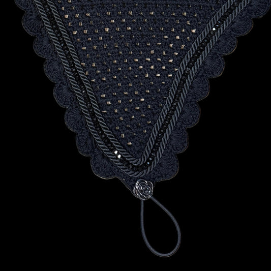 Soundproof - Tiedown Bonnets - Black Base/Black Scallops/Black Crystal/2 Black Piping