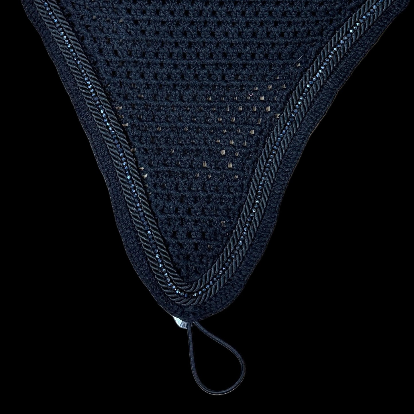 Soundproof - Tiedown Bonnets - Black Base/Black Straight Edge/Black Crystal/2 Black Piping