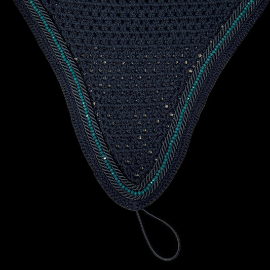 Soundproof - Tiedown Bonnets - Black Base/Black Straight Edge/Green Crystal/2 Black Piping