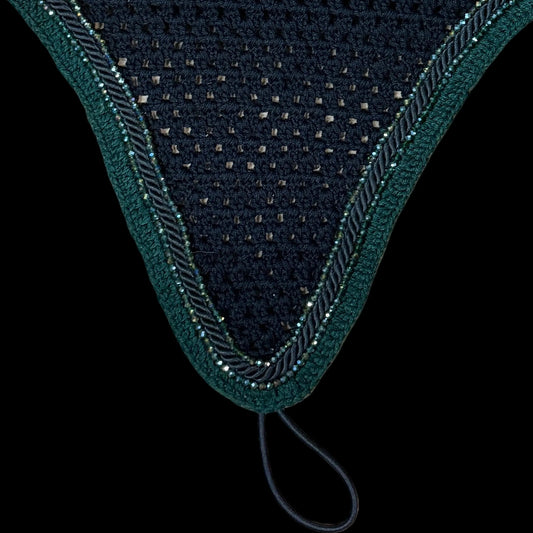 Soundproof - Tiedown Bonnets - Black Base/Green Straight Edge/2 Green Crystal/Black Piping
