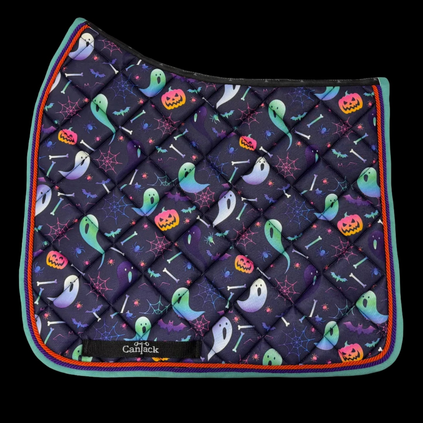 Halloween Dressage Pads - Teal Ghosts