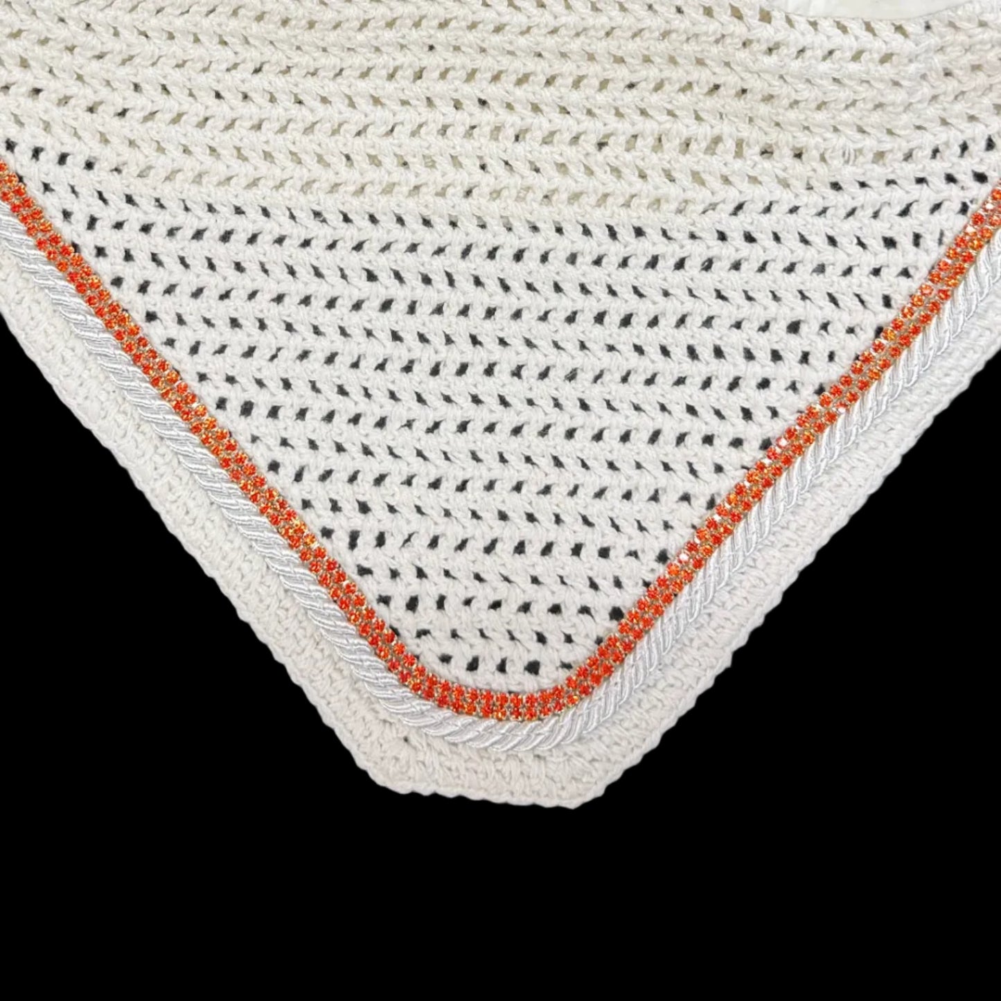 Classic Cut Bonnets - White Base/Straight Edge/With Bling