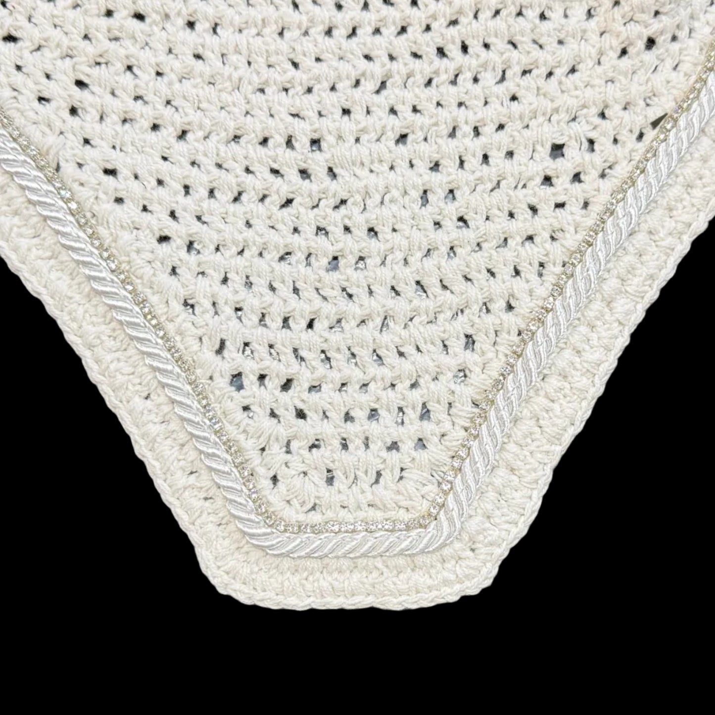 Classic Cut Bonnets - White Base/Straight Edge/With Bling