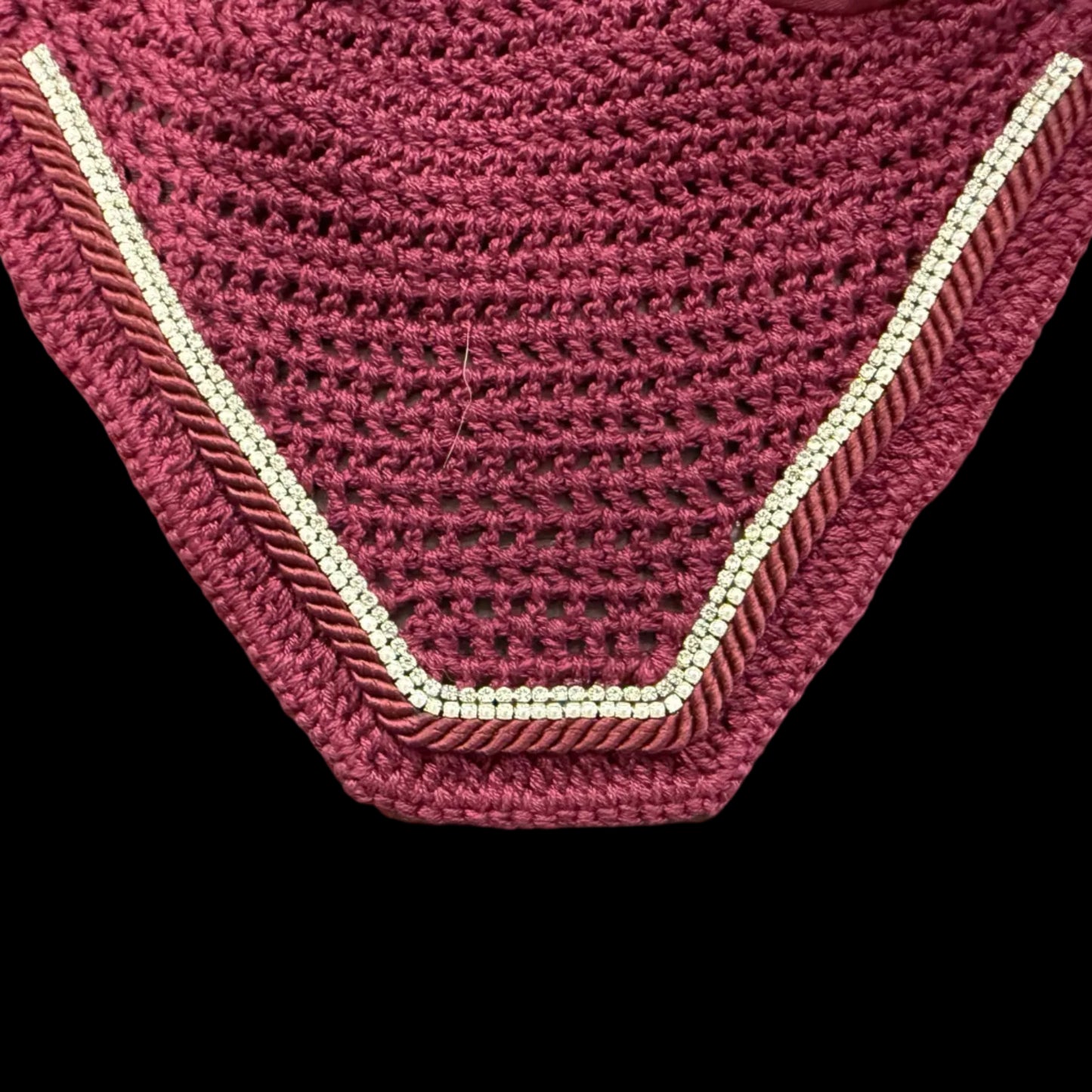 Classic Cut Bonnets - Burgundy Base/Straight Edge/With Bling