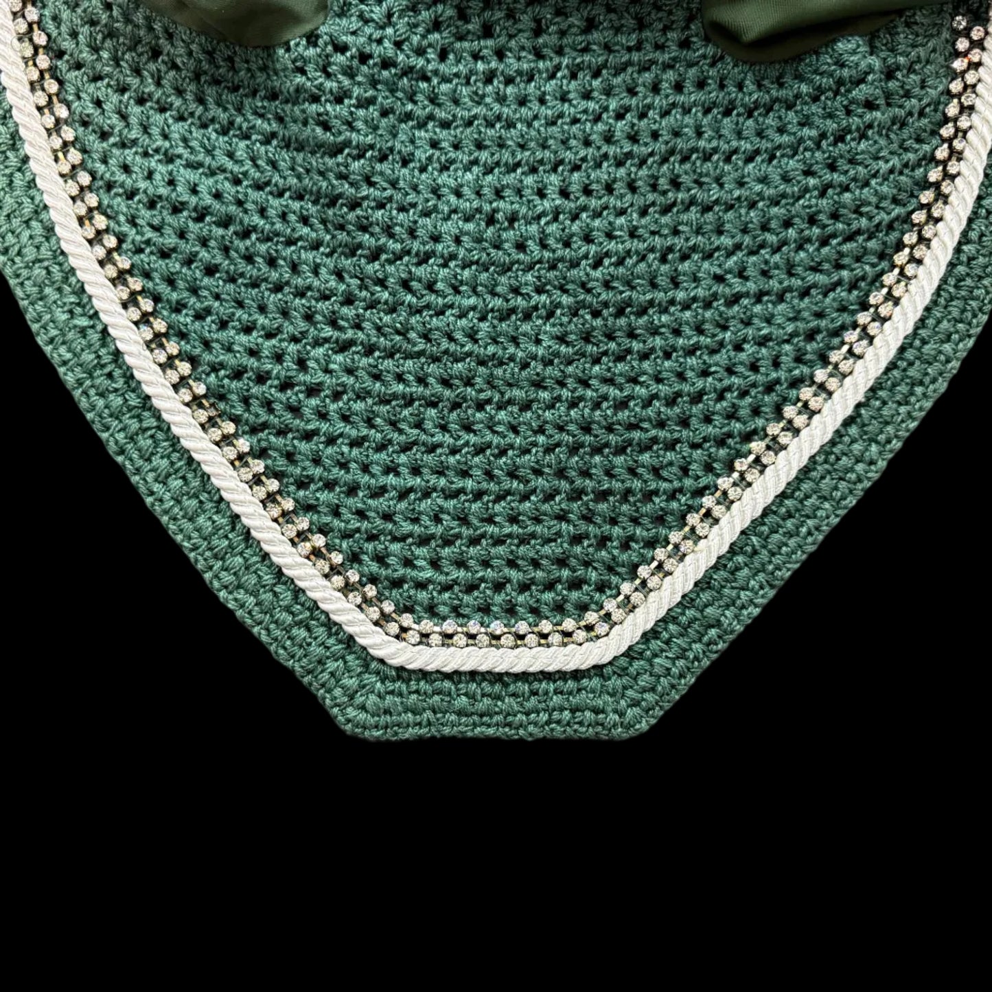 Classic Cut Bonnets - Hunter Green Base/Straight Edge/With Bling