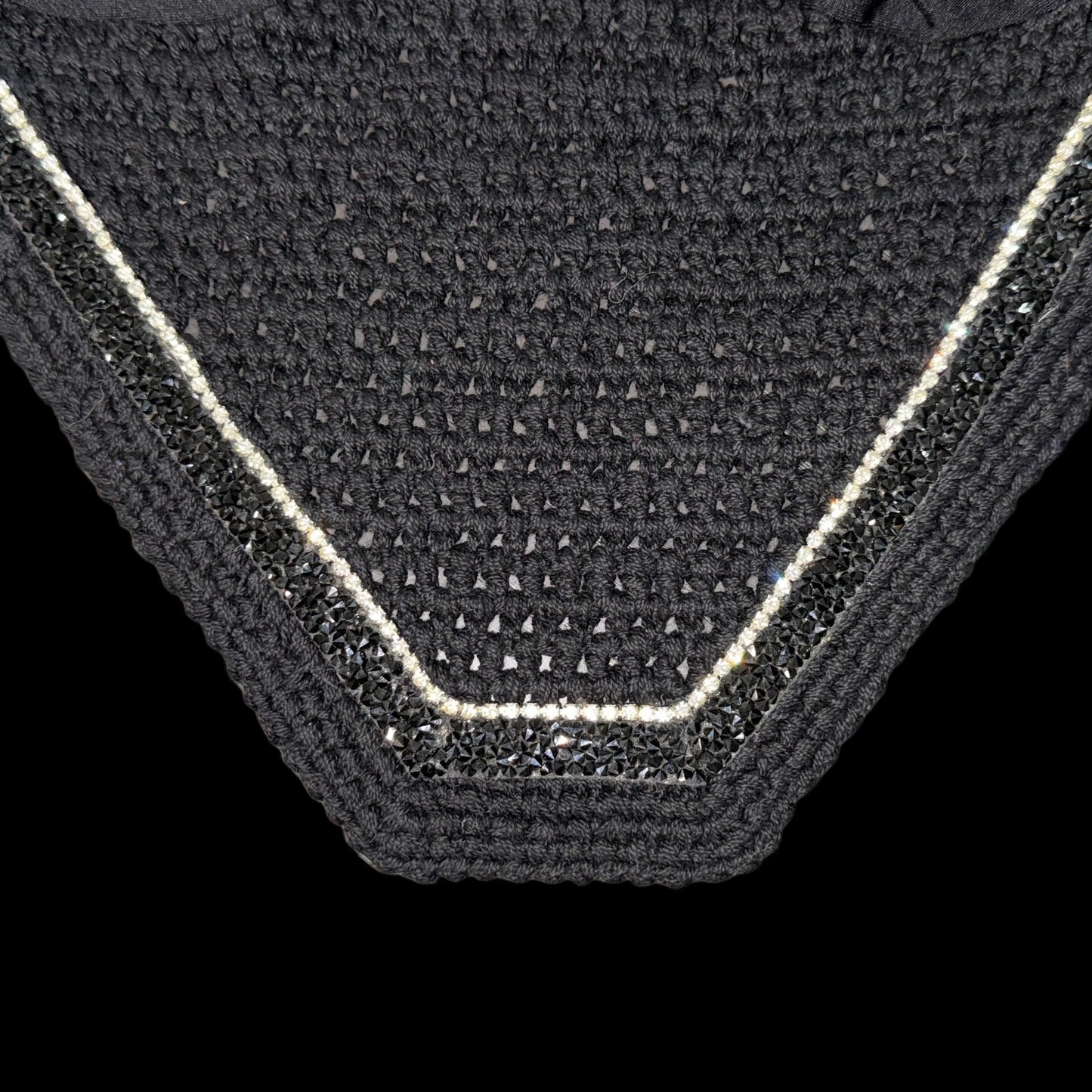 Classic Cut Bonnets - Black Base/Straight Edge/With Bling