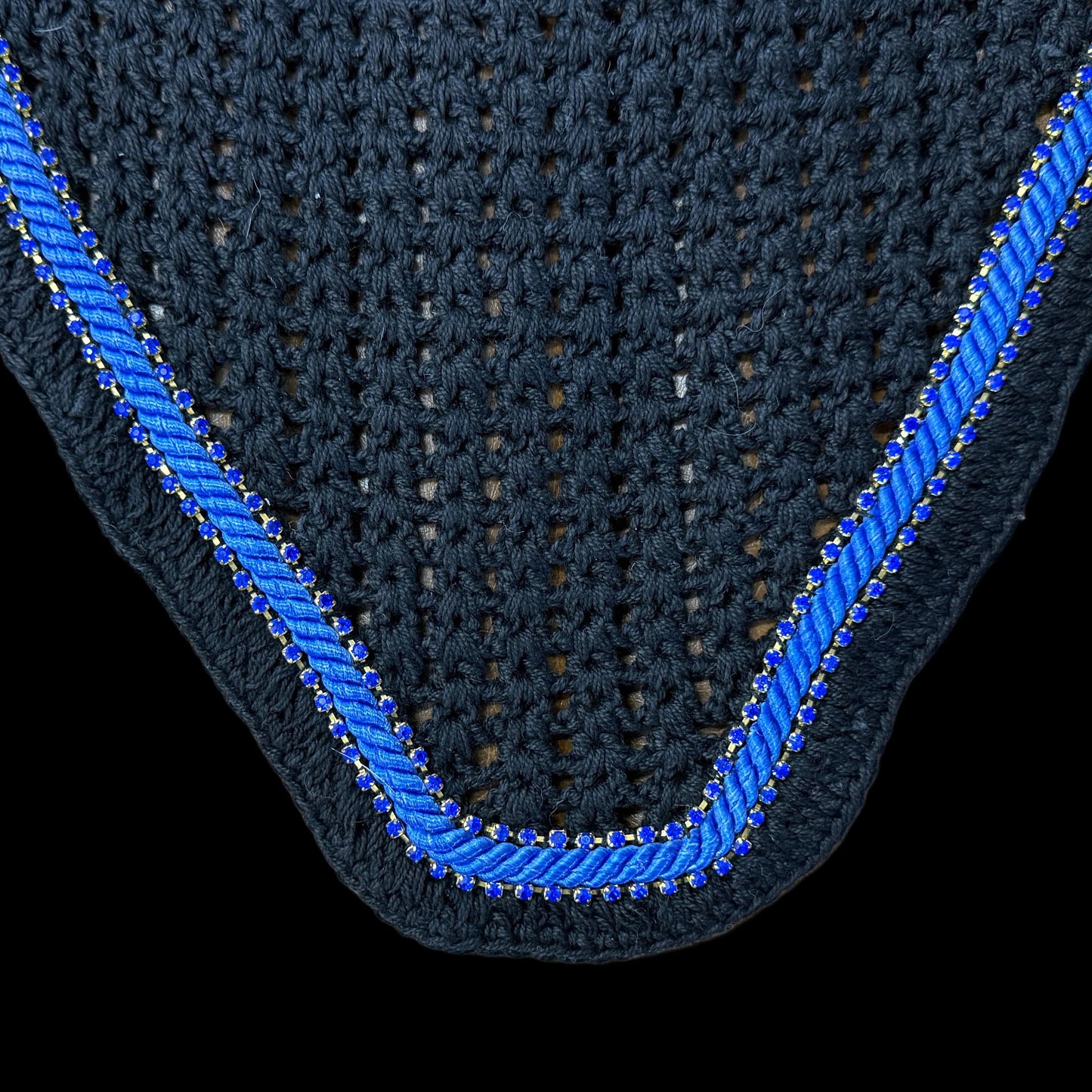 Classic Cut Bonnets - Black Base/Straight Edge/With Bling