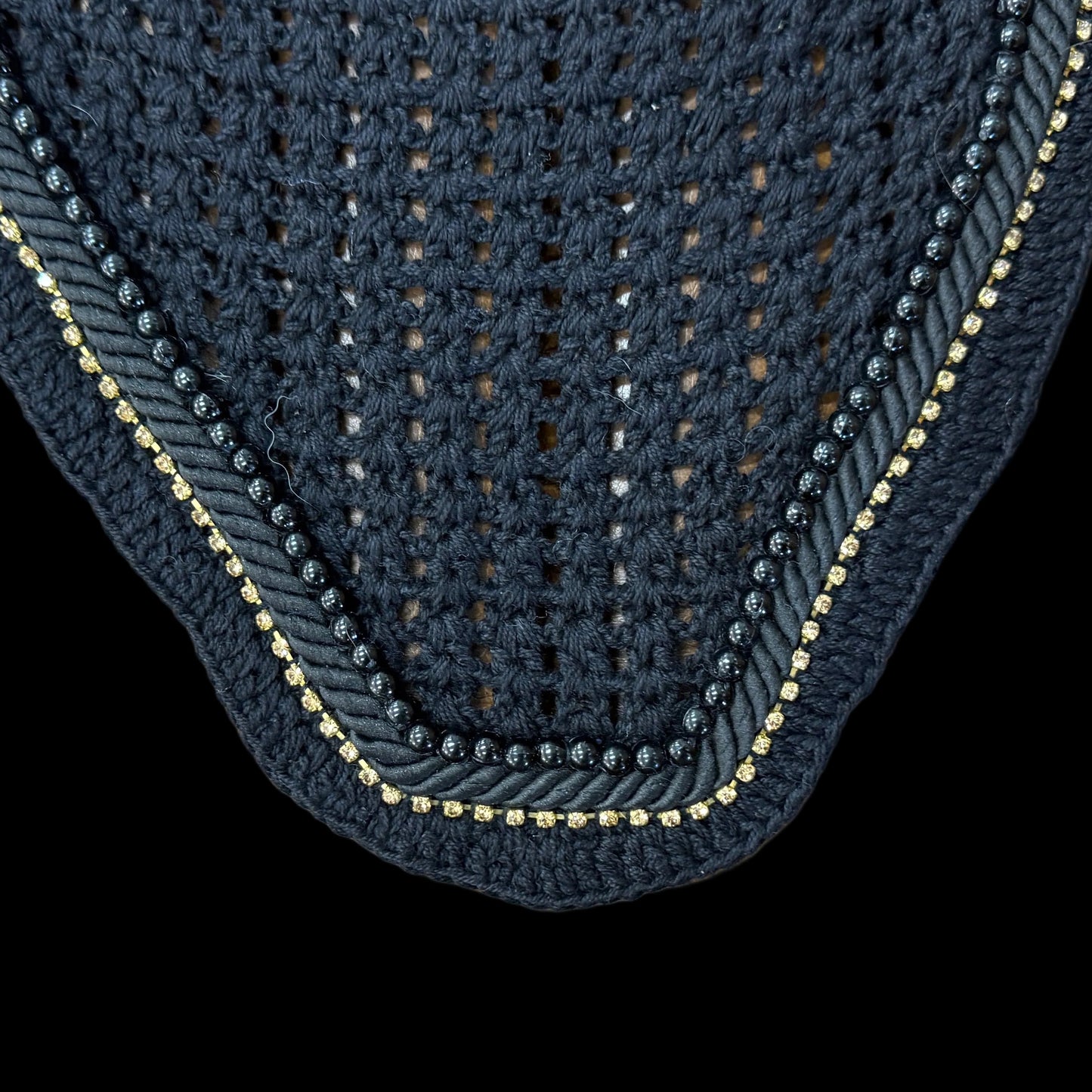 Classic Cut Bonnets - Black Base/Straight Edge/With Bling