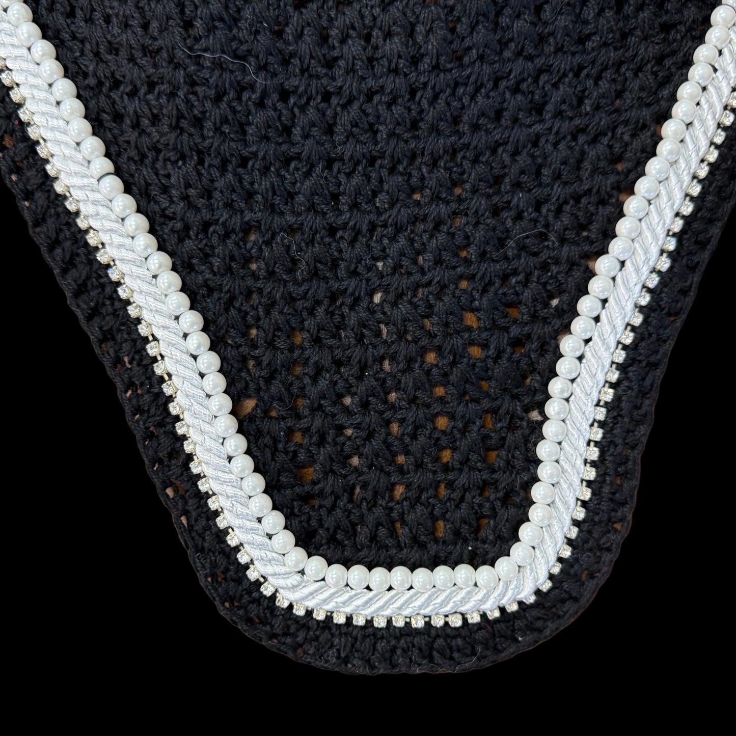 Classic Cut Bonnets - Black Base/Straight Edge/With Bling