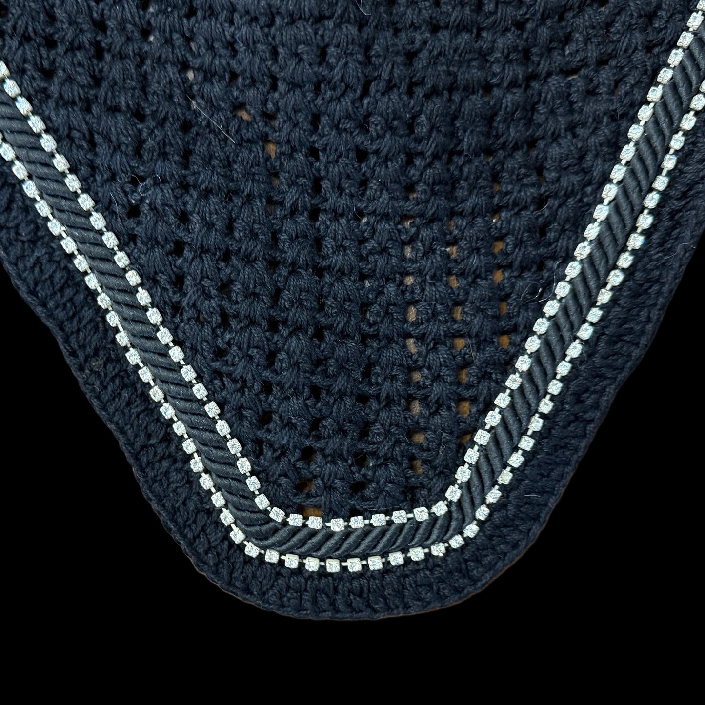 Classic Cut Bonnets - Black Base/Straight Edge/With Bling
