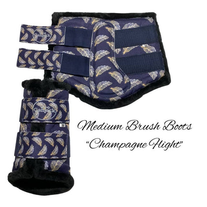 FlighT Brush Boots - Champagne Feathers - Medium & Large