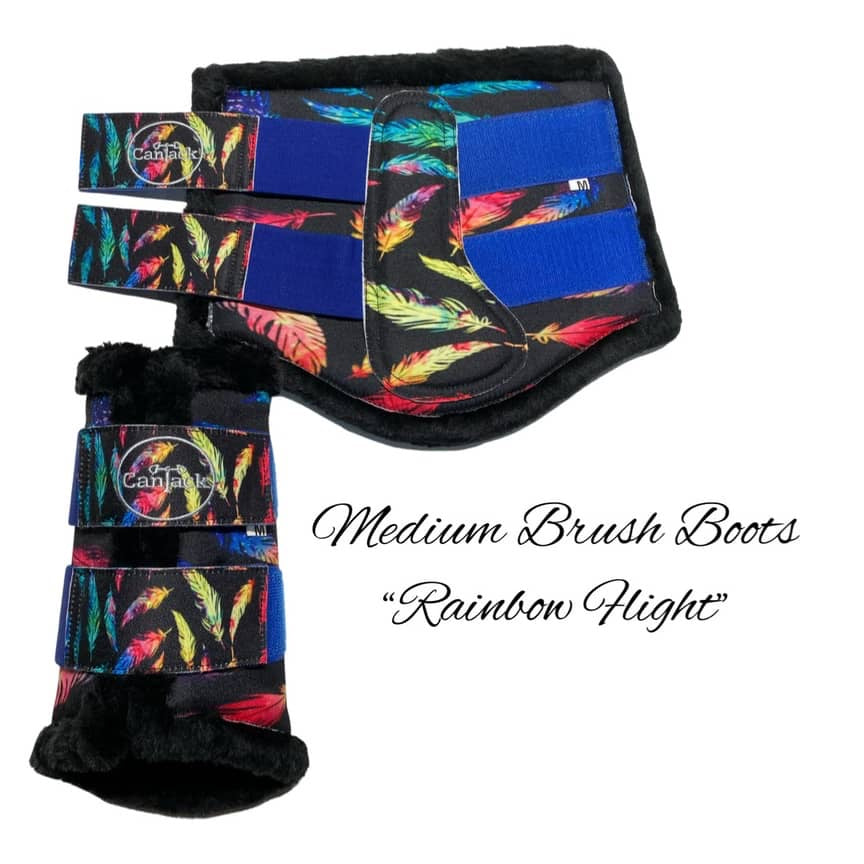 FlighT Brush Boots - Rainbow Feathers - Large