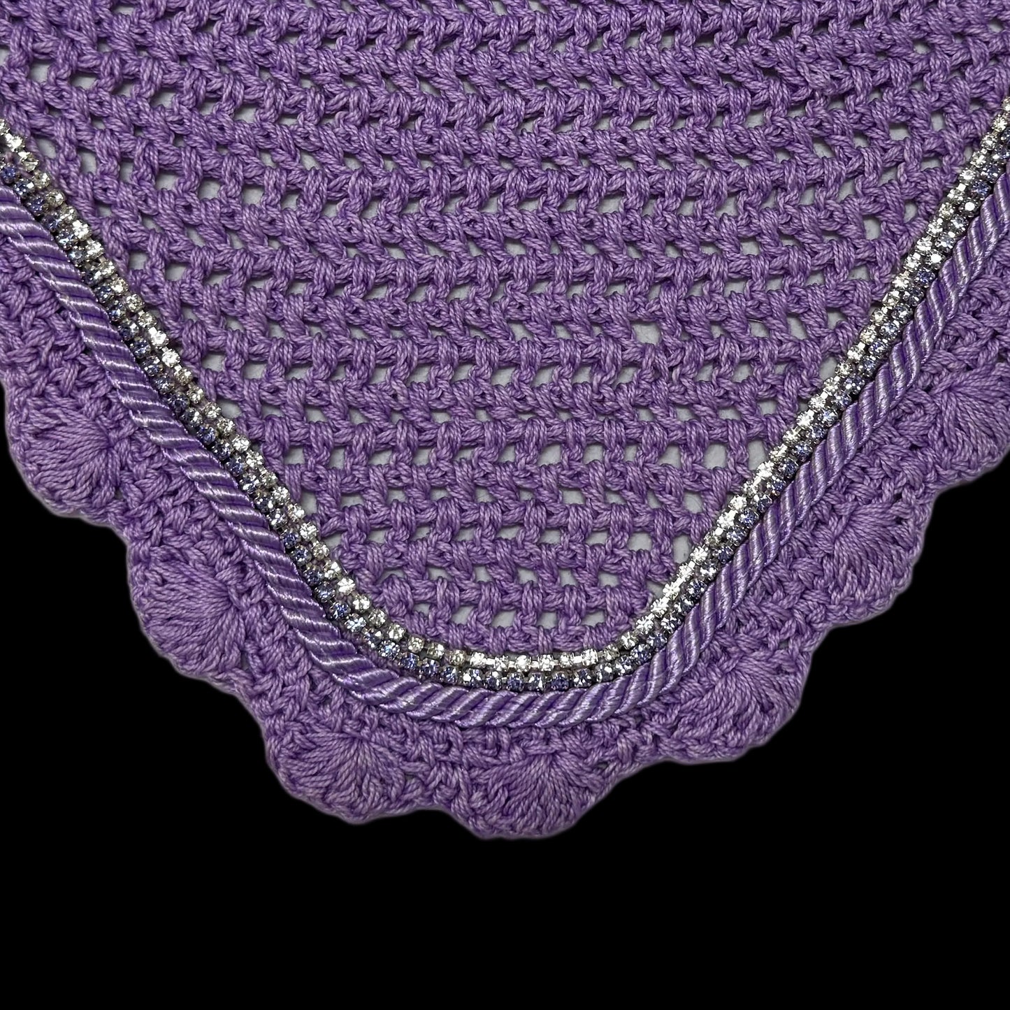 Classic Cut Bonnets - Lilac Base/Scalloped Edge/With Bling