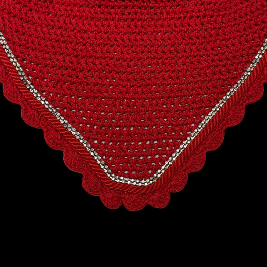 Classic Cut Bonnets - Red Base/Scalloped Edge/With Bling