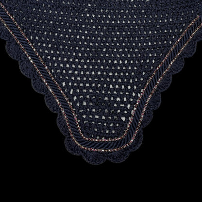 Classic Cut Bonnets - Navy Base/Scalloped Edge/With Bling