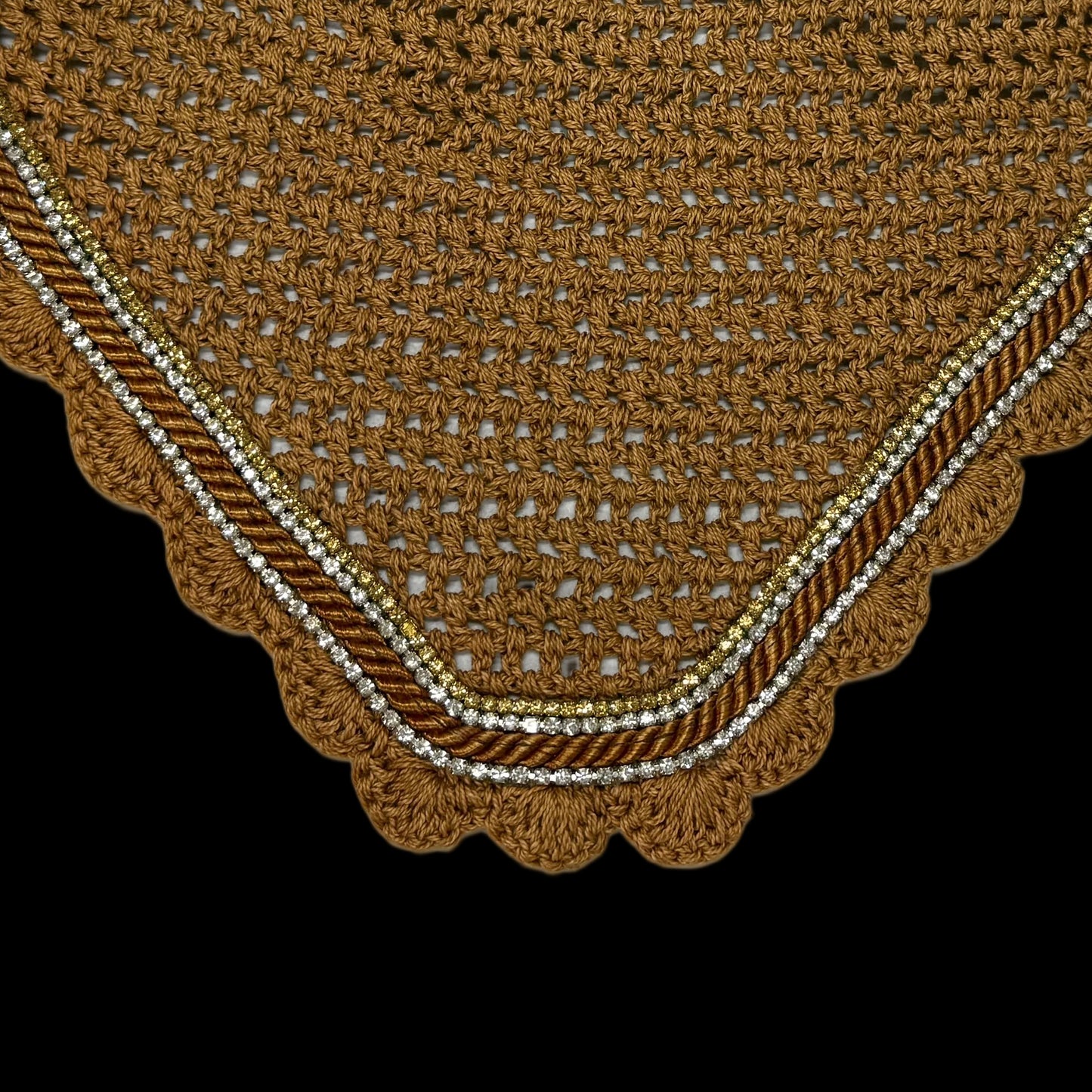 Classic Cut Bonnets - Buckskin Base/Scalloped Edge/With Bling