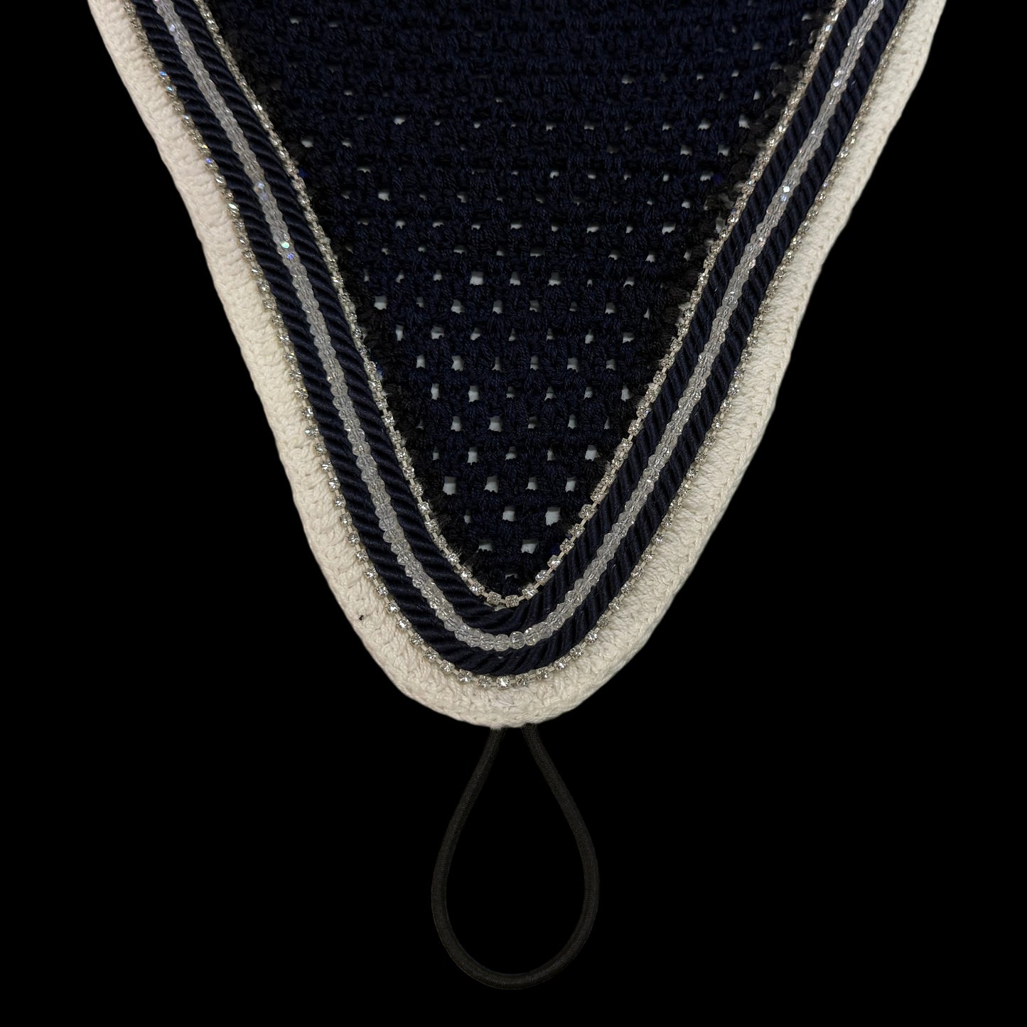 Tiedown Bonnets - Navy Base/Straight Edge/With Bling
