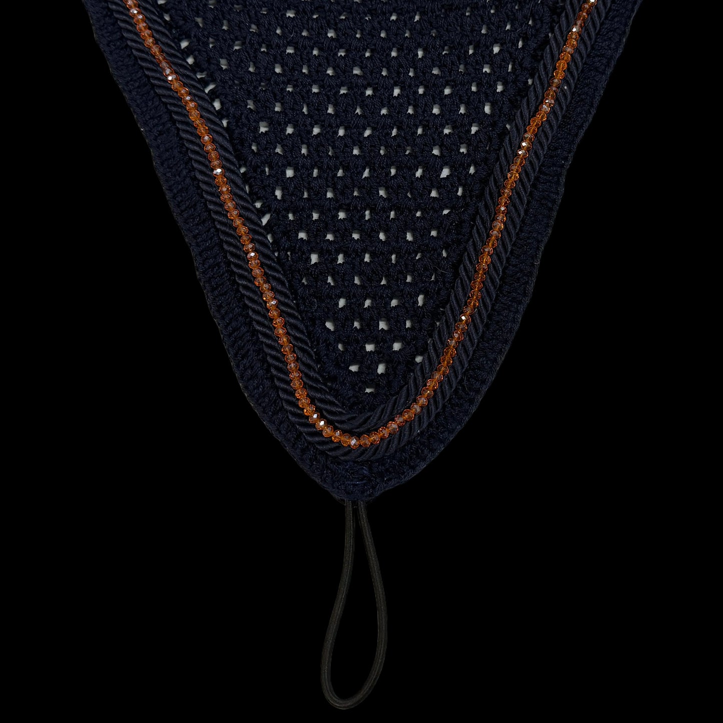 Tiedown Bonnets - Navy Base/Straight Edge/With Bling