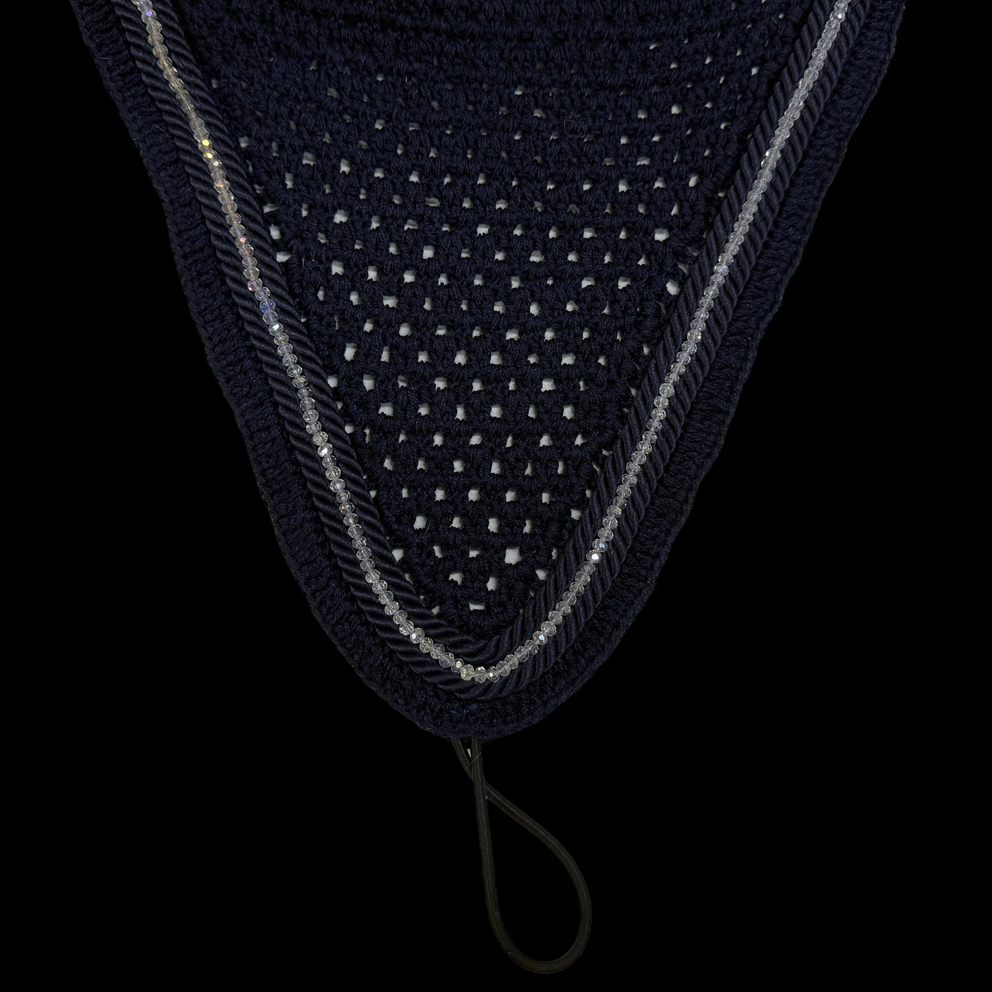 Tiedown Bonnets - Navy Base/Straight Edge/With Bling
