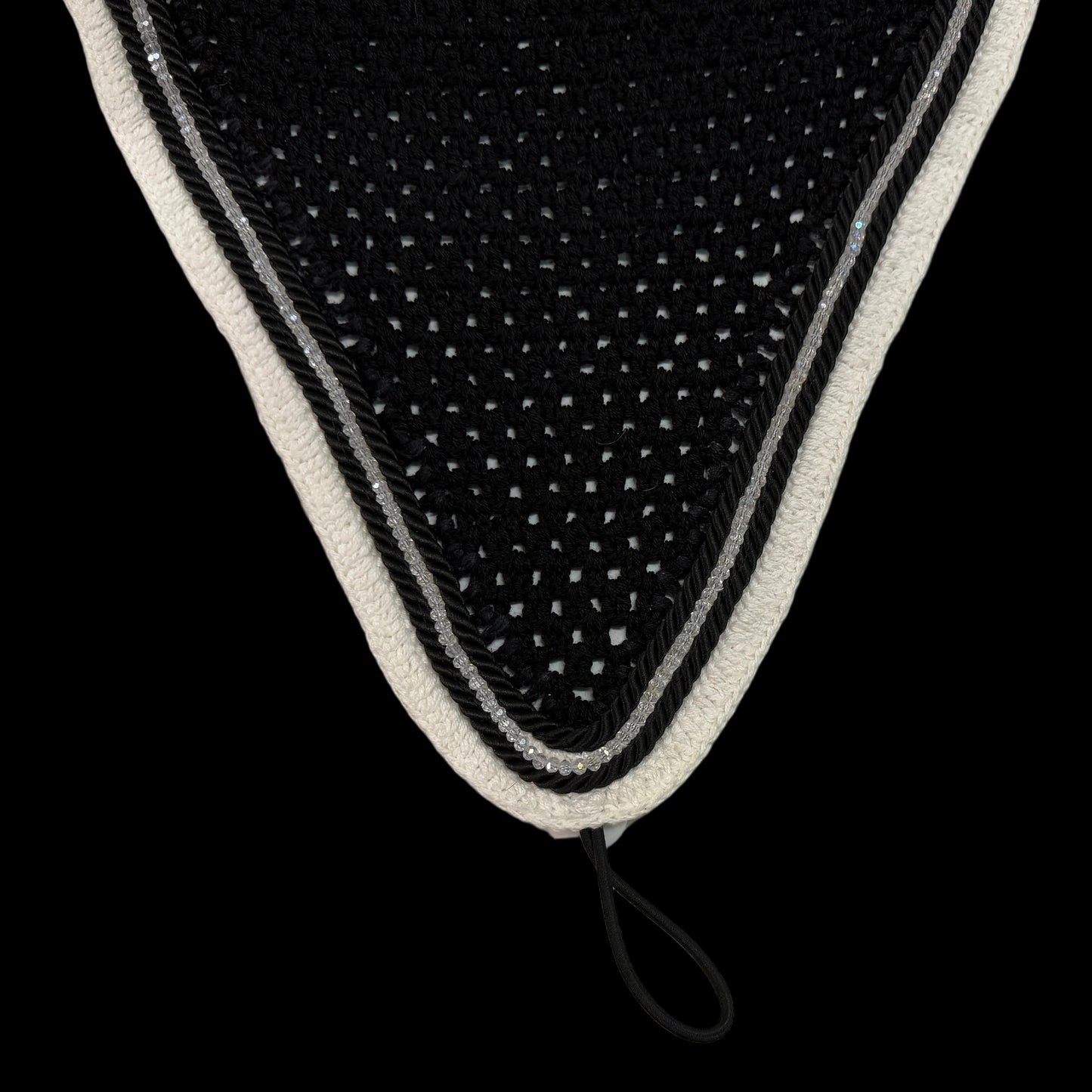 Tiedown Bonnets - Black Base/Straight Edge/With Bling